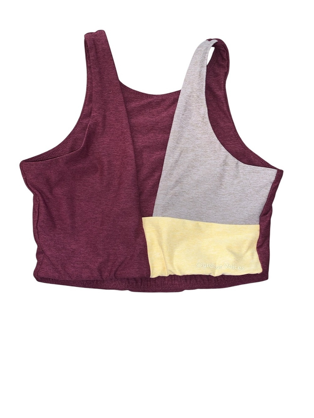 Outdoor Voices Venus Crop Top Sports Bra Open Back Retro Colorblock S Yoga Gym
